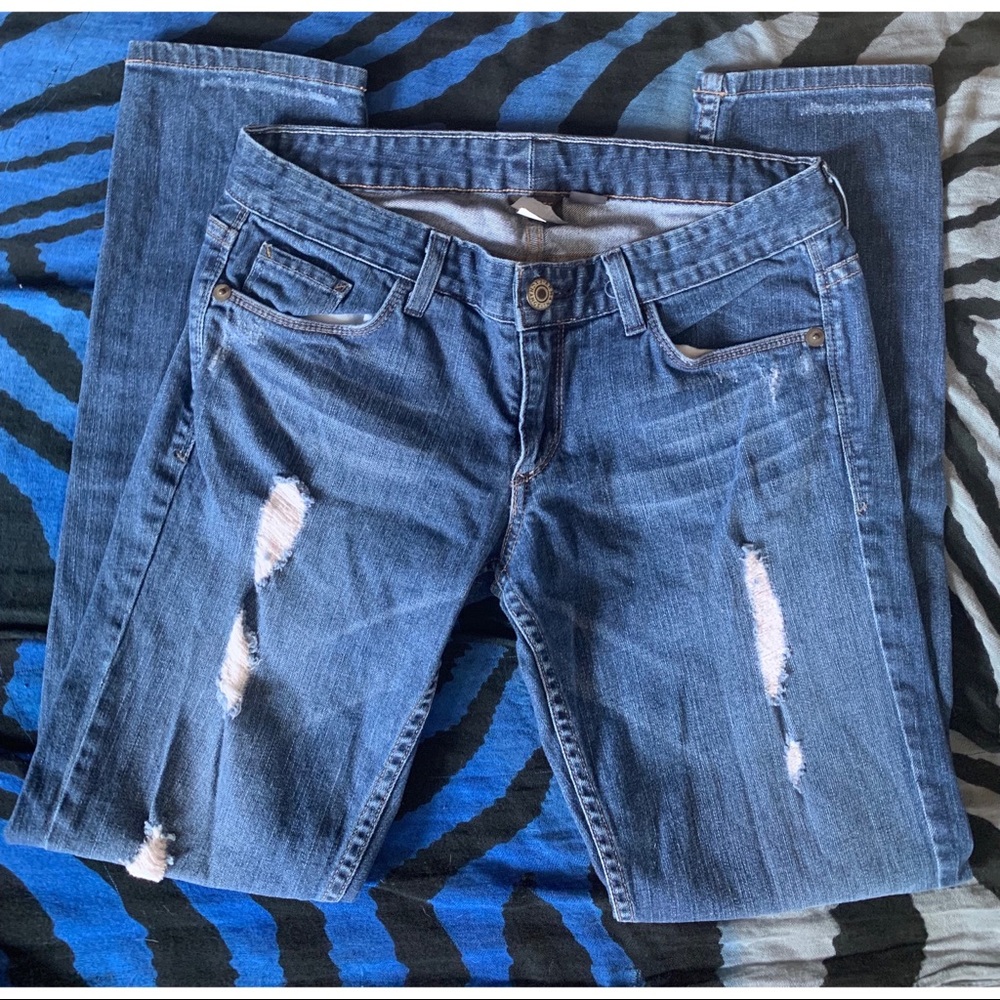 Armani Exchange | ripped boyfriend jeans
